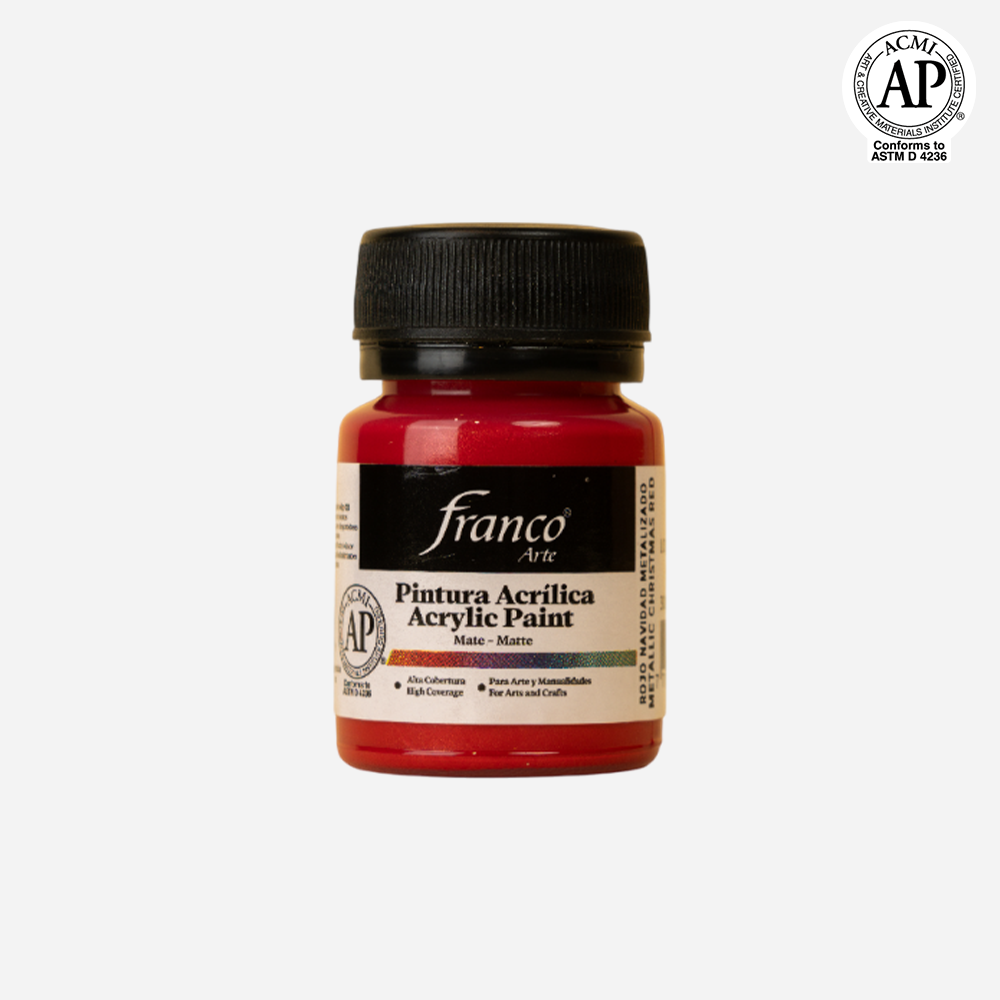 Pintura Acrílica Rojo Navidad Metalizado