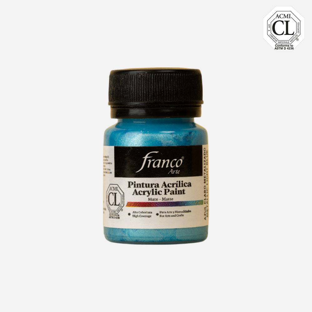 Pintura Acrilica Azul Claro Metalizado