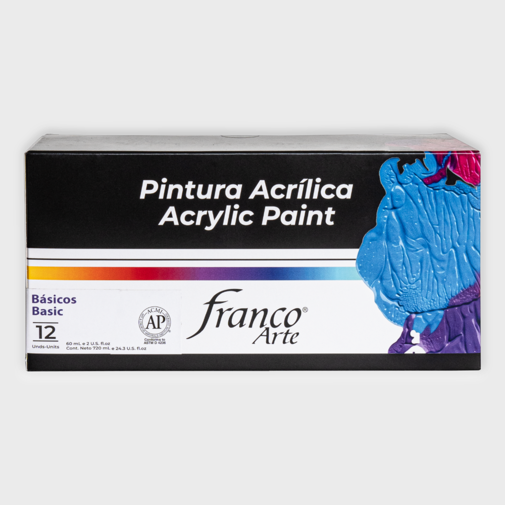 Set de Pintura Acrílica Básicos x12 Unds