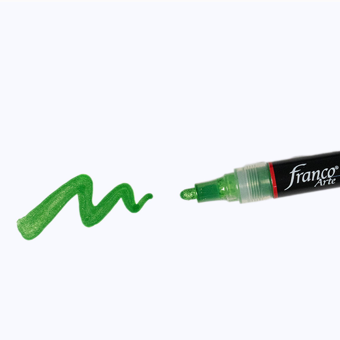 Marcador Acrílico Verde Metalizado